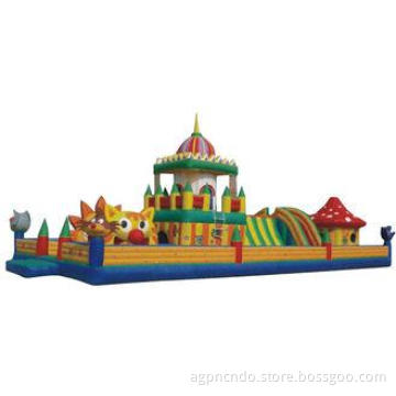 Fire Retardant Childrens Inflatable Bouncy Cat Castle for P
